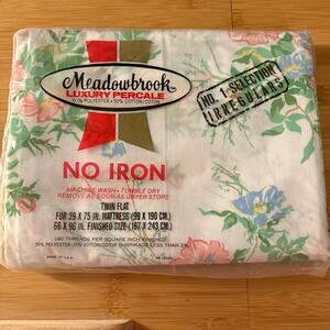 VINTAGE MEADOWBROOK TWIN FLAT SHEET FLORAL